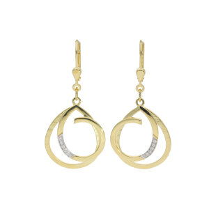 Ohrringe Ohrhänger Silber 925 Gold plattiert Cubic...