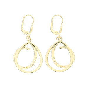 Ohrringe Ohrhänger Silber 925 Gold plattiert Cubic...