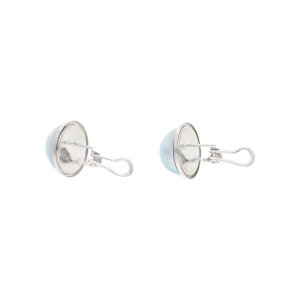 Ohrringe Damen Weißgold 585 Perle Grau Stecker Clip...