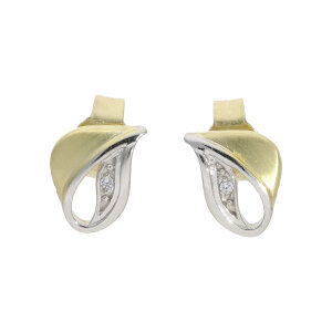 Ohrstecker Gold 333 teilrhodiniert Cubic Zirkonia...
