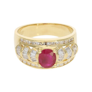 Rubin Ring Diamant Gold 750 Second Hand 25326483 getragen...