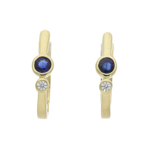 Damen Creolen 333 Gelbgold Saphir Zirkonia JL20-06-1449...