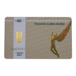 Goldbarren 1 Gramm 999 Feingold "Pegunia Aurea Mundi...