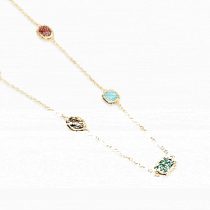 Mabina Collier Silber 925 goldplattiert mit mehrfarbigen...