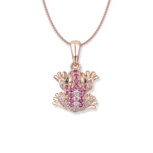Seinerzeit Silber 925 Anhänger mit Kette IVY Pink...
