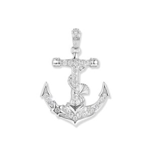 Seinerzeit Silber 925 Anhänger Harbor White Anker...