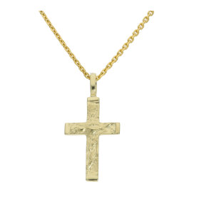 Kreuz Anhänger Gold 333 massiv, strukturiert...