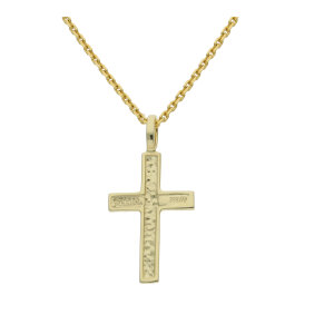 Kreuz Anhänger Gold 333 massiv, strukturiert...