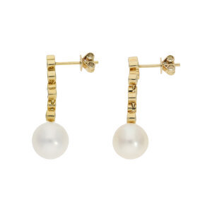 Ohrringe Perle Diamant Gold 585 und 750 Second Hand...