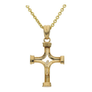Kreuz Anhänger 750 Gold Italienisch Desing Bicolor...