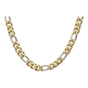 Goldkette Figaro Bicolor massiv Gold 585 Second Hand...