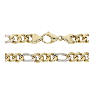 Goldkette Figaro Bicolor massiv Gold 585 Second Hand...