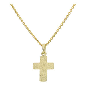 Kreuz Anhänger Gold 333 massiv strukturiert...
