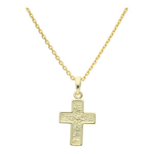 Kreuz Anhänger Gold 333 massiv strukturiert...