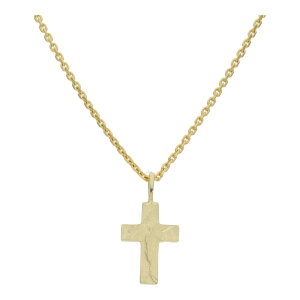 Kinder Kreuz Anhänger Gold 333 massiv, stukturiert...