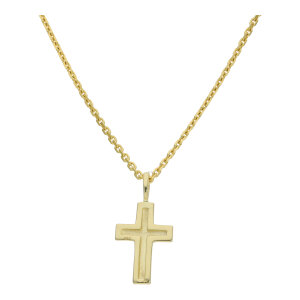 Kinder Kreuz Anhänger Gold 333 massiv, stukturiert...