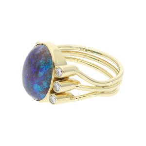 Opalring Gold 585 Damen Unikat Handarbeit Dia. Second...