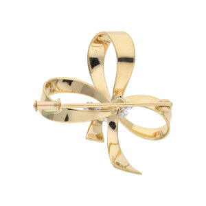 Goldbrosche 750 Handarbeit Unikat Brillant Bicolor Second...