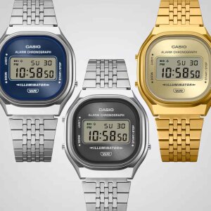 Casio Armbanduhr Edgy Collection A140WE-2AEF Edelstahl, Resin