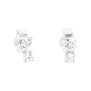 Ohrstecker klein Silber 925 poliert rhodiniert Zirkonia JL20-06-1466 JuwelmaLux
