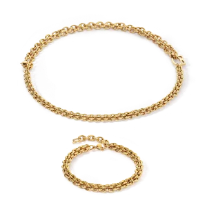 Coeur de Lion Halskette 0800/10-1600 Mesh Chain, Edelstahl gold plattiert