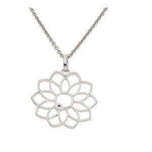 Lebensblume Anhänger Silber 925 rhodiniert Zirkonia...