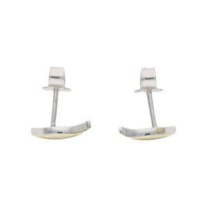 Ohrstecker Silber 925 goldplattiert, mattiert Zirkonia...