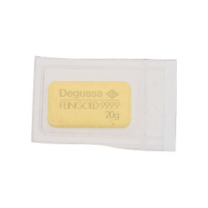 Goldbarren 999 Feingold Degussa 20 Gramm GB-GP-20.0G-DEG-EGS