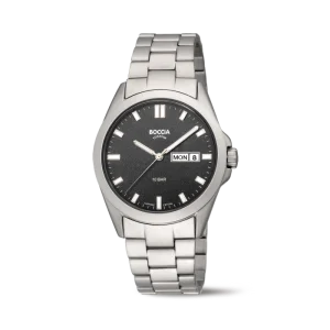Boccia Armbanduhr Sport Herren 3683-02 Titan Schwarz