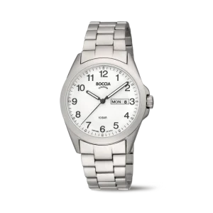 Boccia Herren Armbanduhr Sport 3683-01 Titan, Weiß