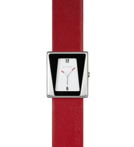 Rolf Cremer Armbanduhr ASYM 509202 Edelstahl, Leder, Rot