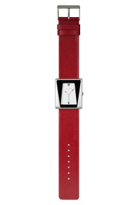 Rolf Cremer Armbanduhr ASYM 509202 Edelstahl, Leder, Rot