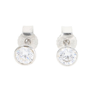 Ohrstecker Silber 925 rund mit Zirkonia weiß...