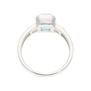 Ring Silber rhodiniert, poliert, Blautopas JL20-07-1496...