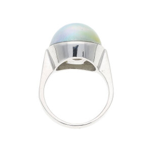 Perlen Ring Grau Mabéperle Weißgold 585...