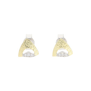 Ohrstecker Silber 925 goldplattiert, strukturiert,...