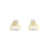 Ohrstecker Silber 925 goldplattiert, strukturiert, Zirkonia JL20-06-1494 JuwelmaLux