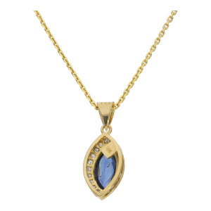 Kettenanhänger Damen 750 Gold Saphir ca. 0.20 ct...