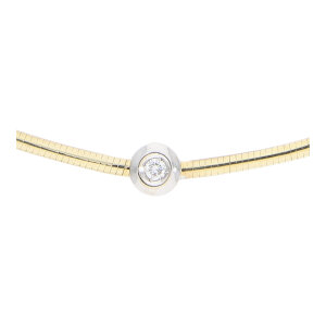 Diamant Omega Kette massiv Gold 585 Second Hand 25326538...