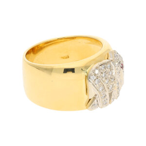 Elefanten Ring mit Brillanten Rubin Gold 750 massiv...
