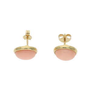 Italinische Korallen Oval Ohrstecker Gold 750 Second Hand...