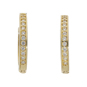 Gold Creolen 585 mit Zirkonia Second Hand 25326542...