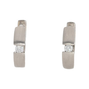 Diamant Creolen Weißgold 585 Brillant 0,08 Carat...