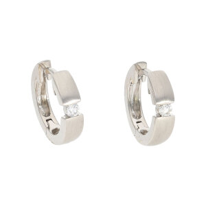 Diamant Creolen Weißgold 585 Brillant 0,08 Carat...