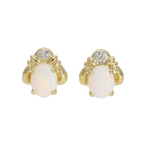 Opal Ohrstecker Diamant Gold 585 Second Hand 25326546...