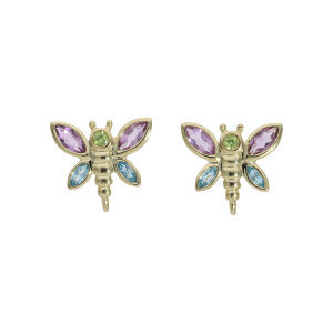 Libelle Ohrringe mit Edelsteine Gold 585 Second Hand...