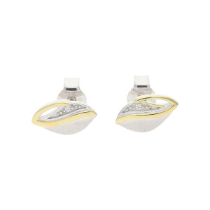Ohrstecker Silber 925 Cubic Zirkonia teilvergoldet...