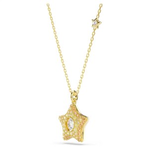 Swarovski Halskette Sublima Stern 5755280 Rundschliff, mehrfarbig, Gold plattiert