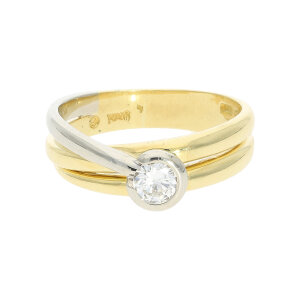 Diamant Ring Gold 750 Bicolor 25326559 Second Hand,...