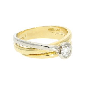 Diamant Ring Gold 750 Bicolor 25326559 Second Hand,...